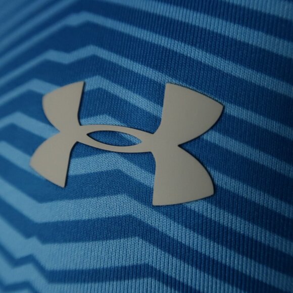 Under Armour HeatGear Blue Graphic Striped Polo (XL) OMG! ⛳️ - Picture 9 of 10